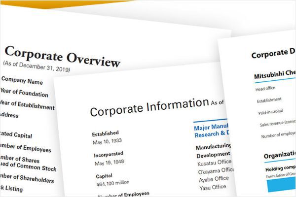英文会社案内やアニュアルレポートに「会社概要」は必要か?