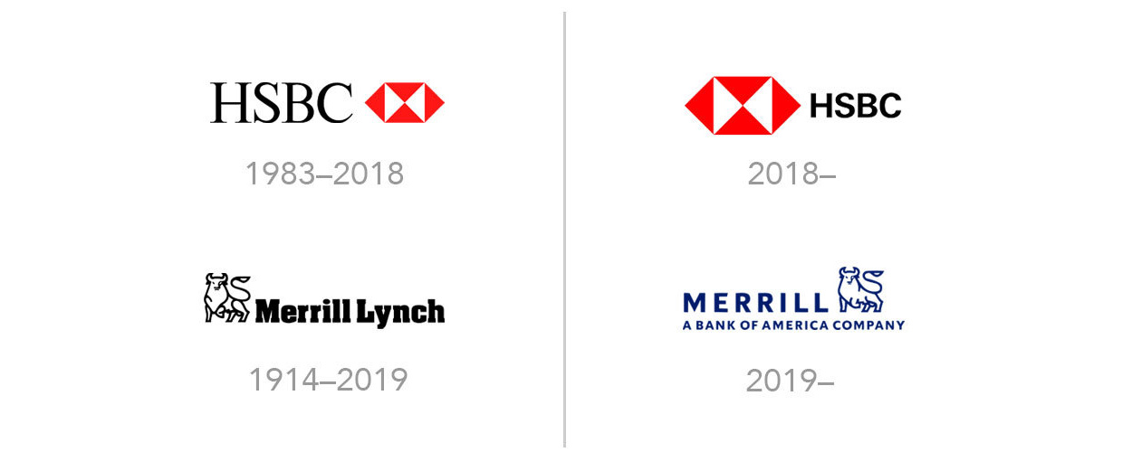 HSBCロゴとMerrill Lynchの変遷