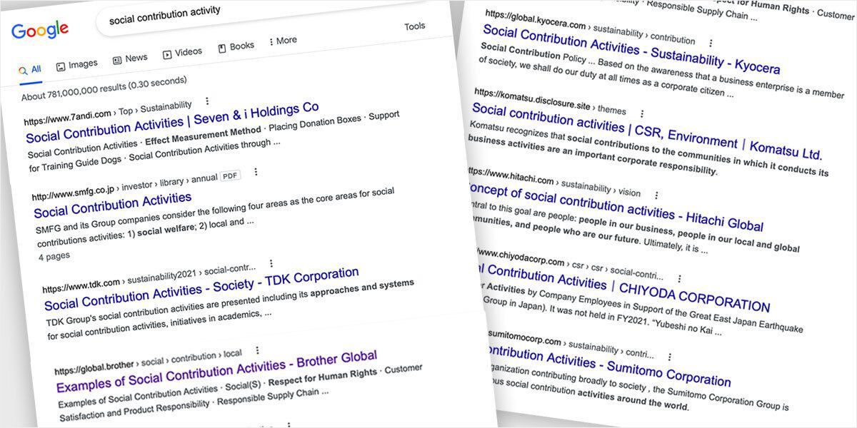 「social contribution activity」での検索結果