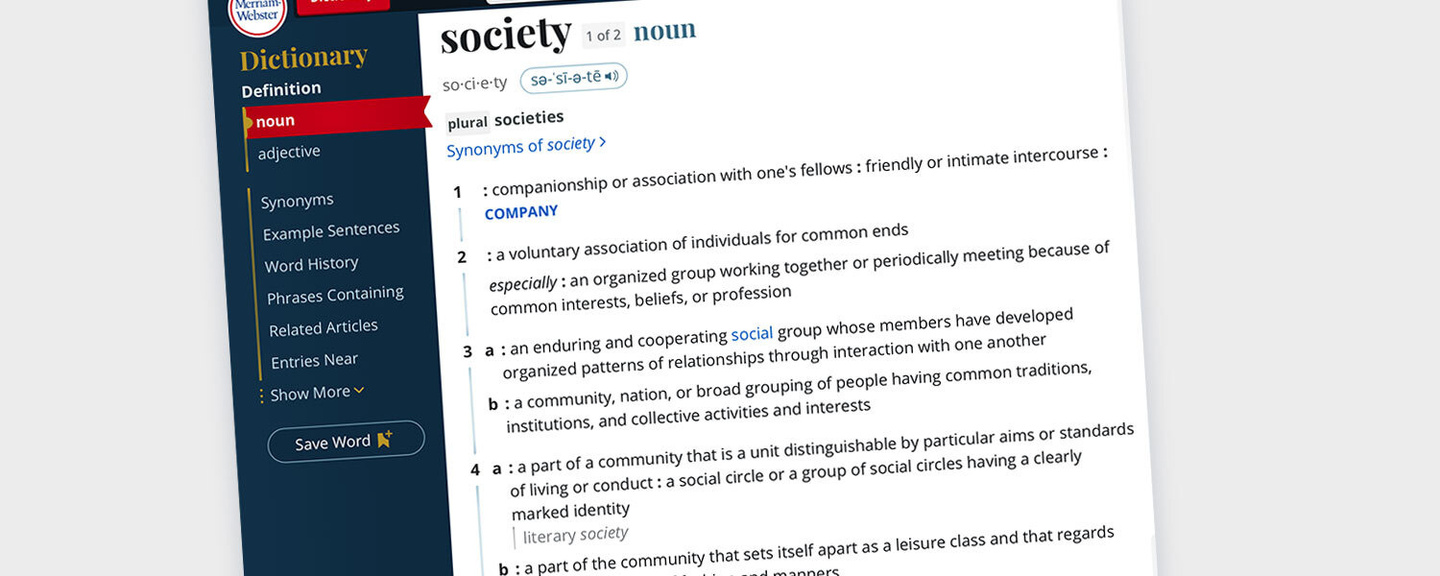 Merriam-Websterでの「society」の定義